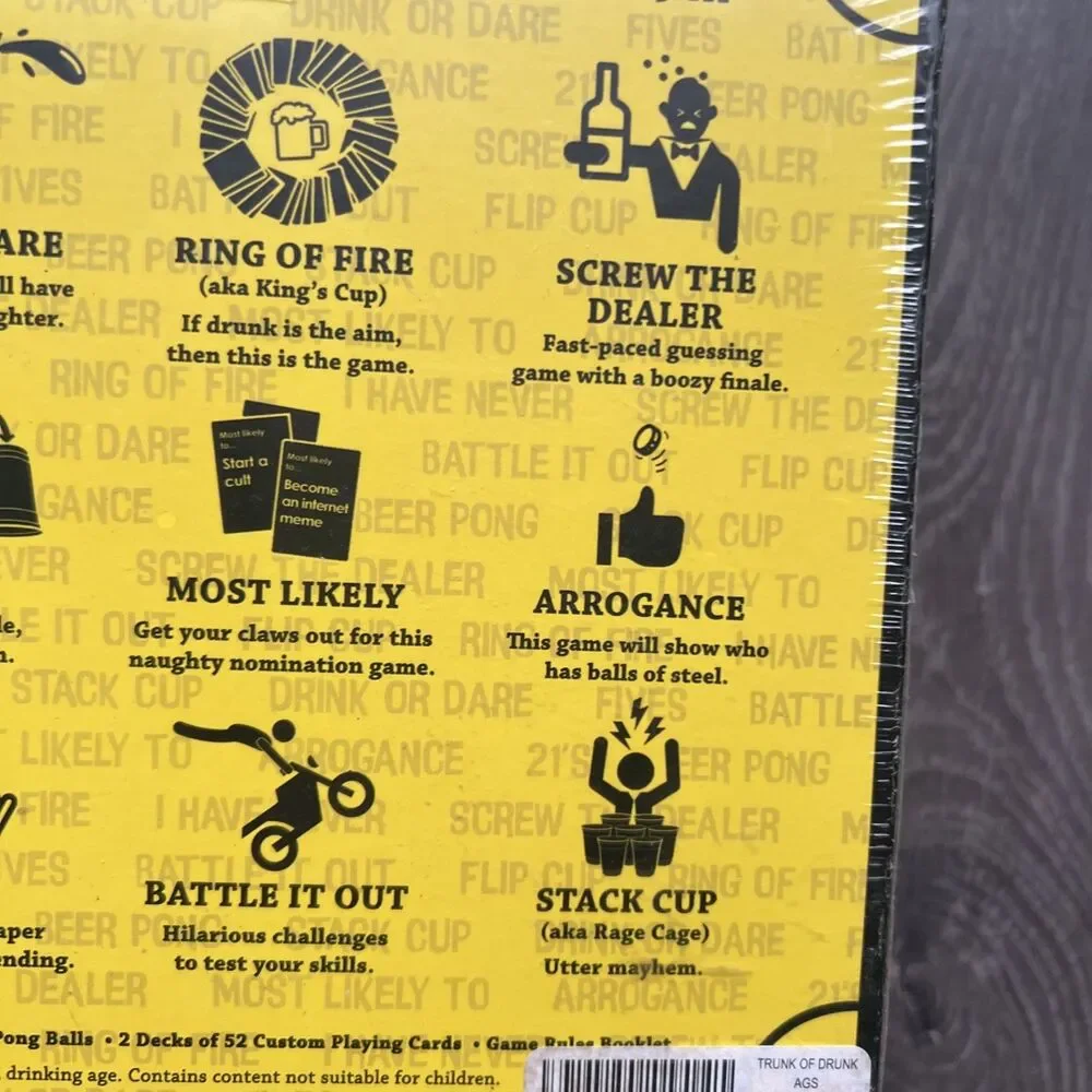 TRUNK OF DRUNK Box Containing Eight of the Greatest Drinking Games Ever